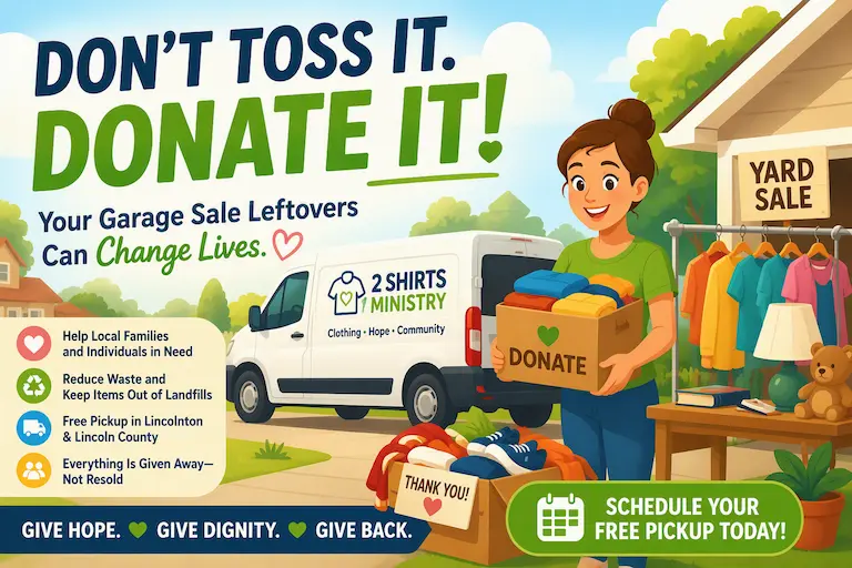 Donate your garage sale and yard sale leftovers to help your neighbors in need.